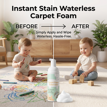 Waterless Carpet Foam Stain Remover with Towel