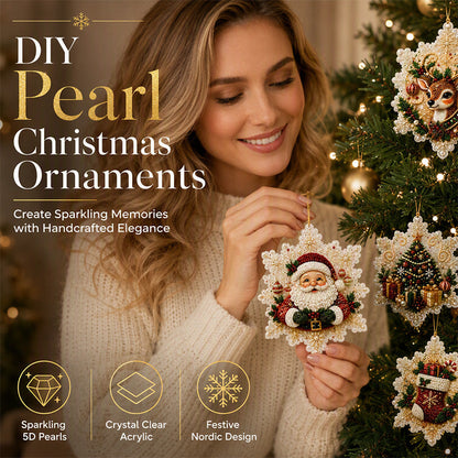 🎄✨ 5D Christmas Sparkle Art DIY Ornament Kit – Create Your Own Glittering Gem & Pearl Tree Decorations 💎🎁