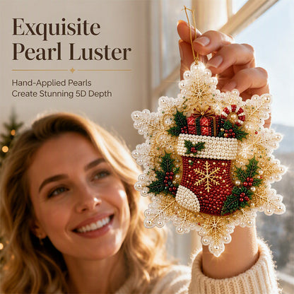 🎄✨ 5D Christmas Sparkle Art DIY Ornament Kit – Create Your Own Glittering Gem & Pearl Tree Decorations 💎🎁