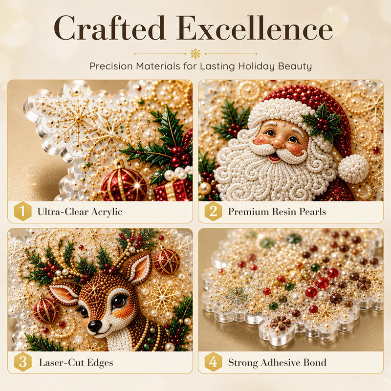 🎄✨ 5D Christmas Sparkle Art DIY Ornament Kit – Create Your Own Glittering Gem & Pearl Tree Decorations 💎🎁