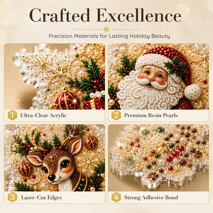 🎄✨ 5D Christmas Sparkle Art DIY Ornament Kit – Create Your Own Glittering Gem & Pearl Tree Decorations 💎🎁