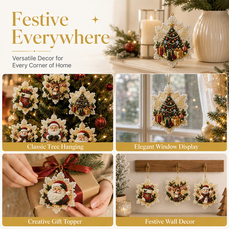 🎄✨ 5D Christmas Sparkle Art DIY Ornament Kit – Create Your Own Glittering Gem & Pearl Tree Decorations 💎🎁