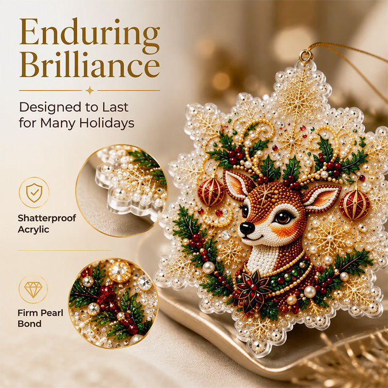🎄✨ 5D Christmas Sparkle Art DIY Ornament Kit – Create Your Own Glittering Gem & Pearl Tree Decorations 💎🎁